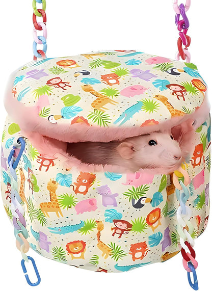 Jevnd Rat Hanging Bed front view showing plush interior