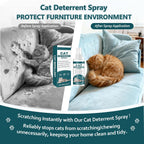 Using cat deterrent spray on sofa to prevent scratching
