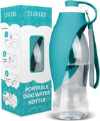 Blue Tiovery portable pet water container with carrying strap for outdoor hiking.
