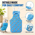 3 Pcs Reusable Bird Diaper Flight Suit with Leash Diaper Pads (Mix) - Image 2