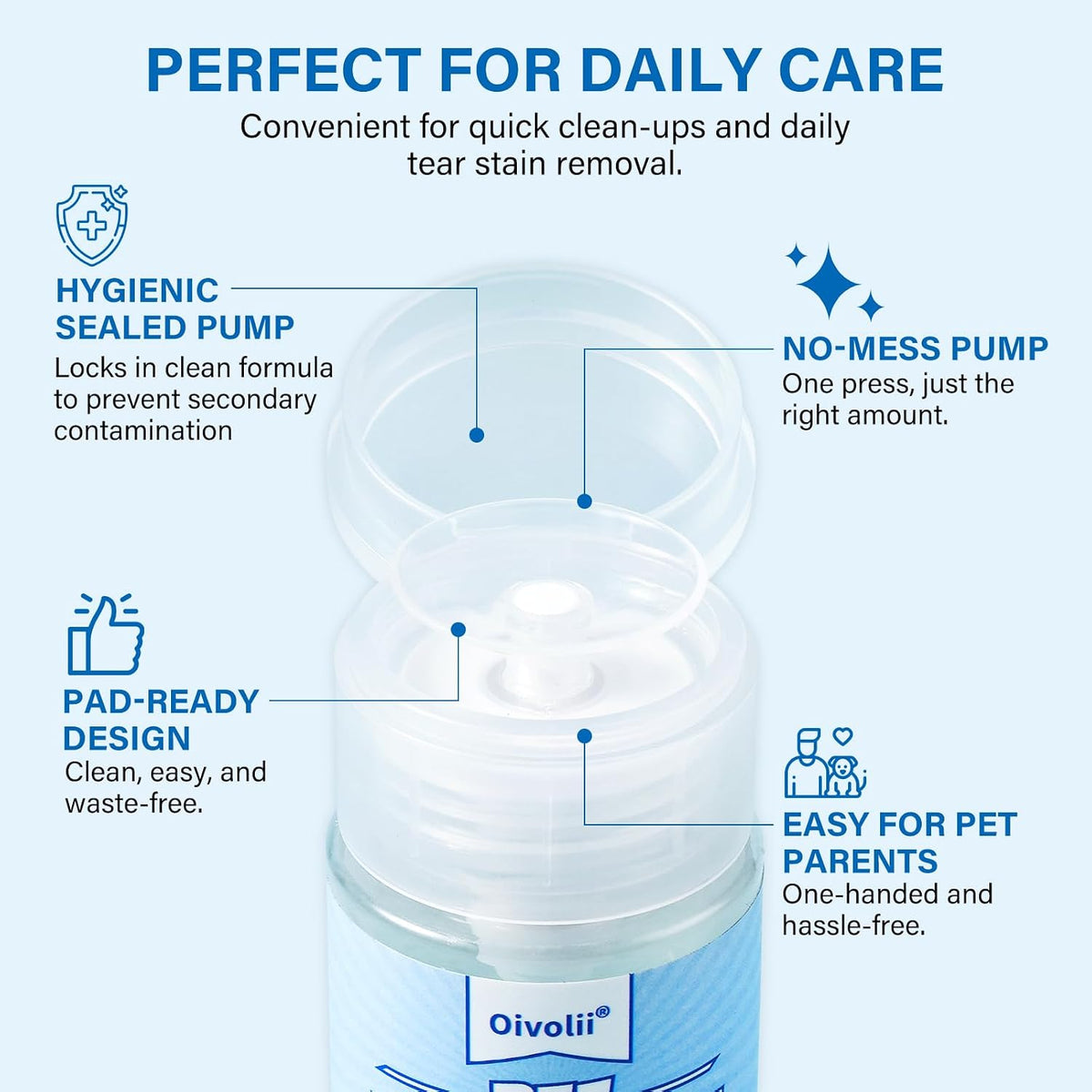Liquid tear stain remover for white dogs and long haired cats