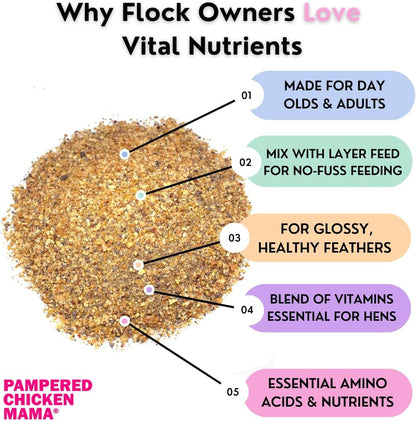 Pampered Chicken Mama chicken vitamins and molting supplement powder details