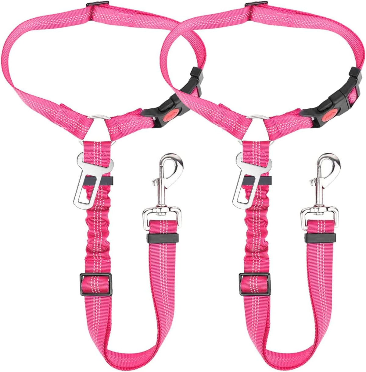Dual set of Lukovee pet car safety restraints in packaging