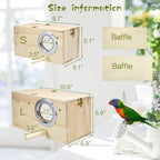 Parakeet Nesting Box Cockatiel Nesting Natural Pine Bird Nest Bird Breeding Box House Acrylic Transparent Bird Box with Detachable Wooden Board for Lovebirds Cockatiel Budgie Conure Parrot L - Image 3