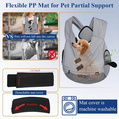 Side view of Petskd pet chest carrier with storage pocket
