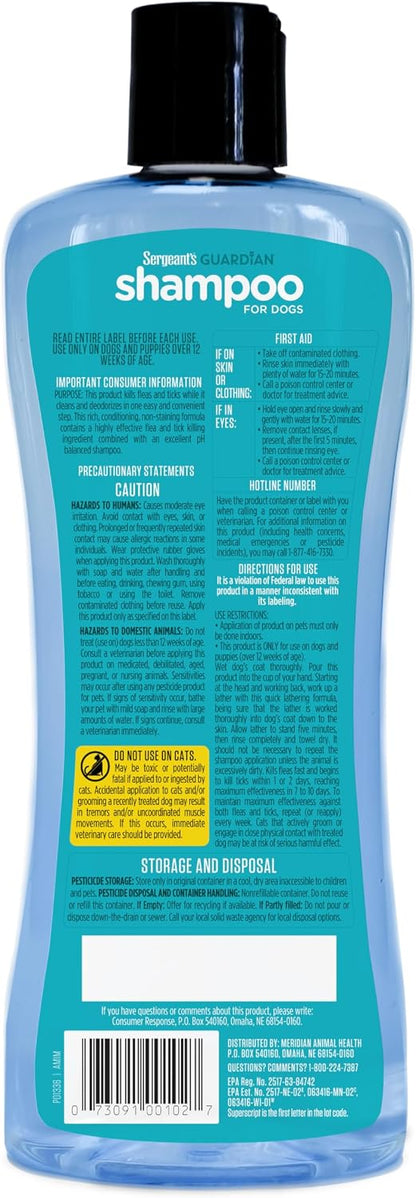 Sergeant's Guardian Clean Cotton scent pet wash packaging details