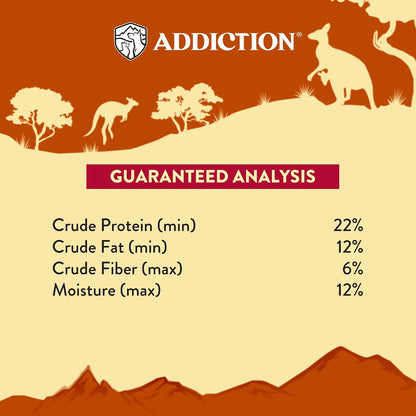 Natural grain free dog food packaging details showing premium ingredients and benefits