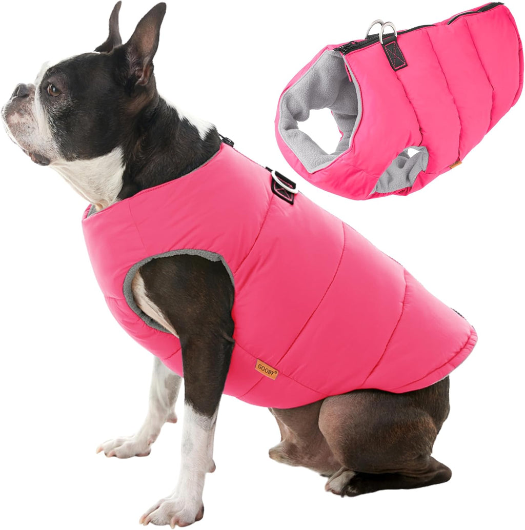 Gooby Padded Vest Dog Jacket - Red, X-Large - Warm Zip Up Vest Fleece Jacket with Dual D Ring Leash Water Resistant for Small to Medium Dogs - Image 15