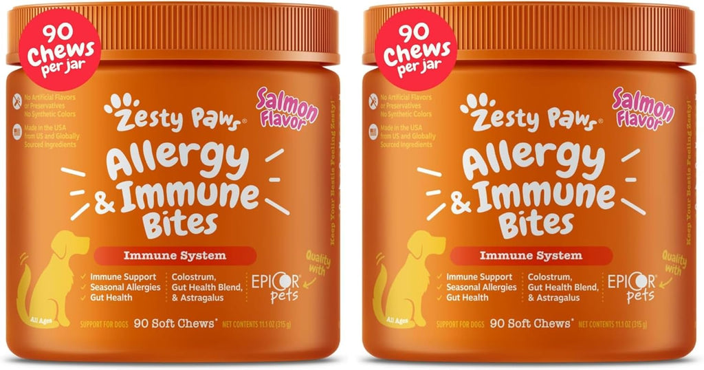 Zesty Paws Allergy Immune Bites - Dog Allergy Chews, Dog Probiotics for Itchy Skin and Ears, Lamb, 90ct - Image 14