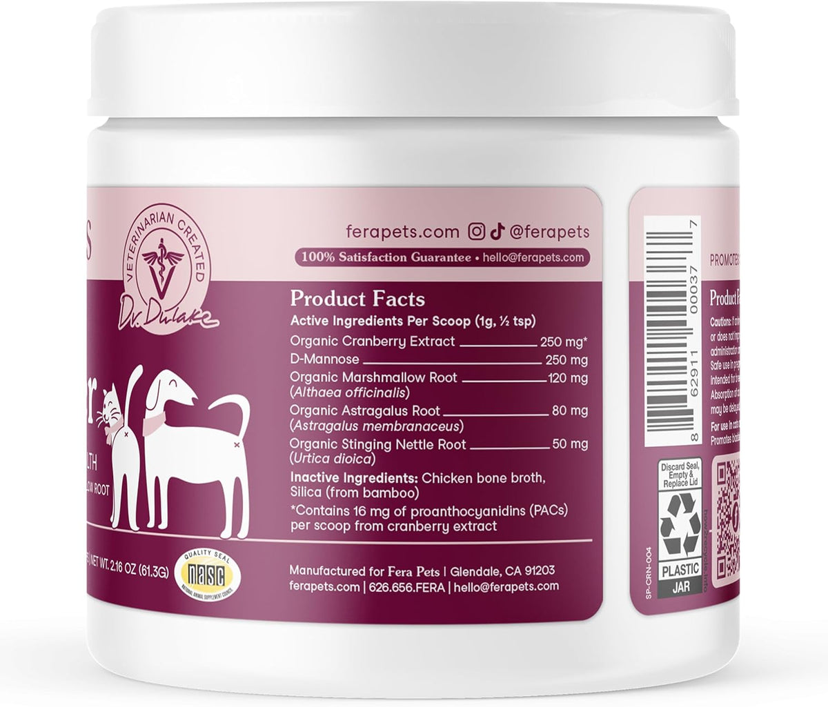Fera Pets Bladder Support - Cranberry Supplement for Dogs & Cats - 60 Scoops - Image 9