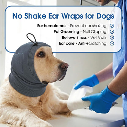 Dog noise cancelling ear muffs for anxiety relief from fireworks.