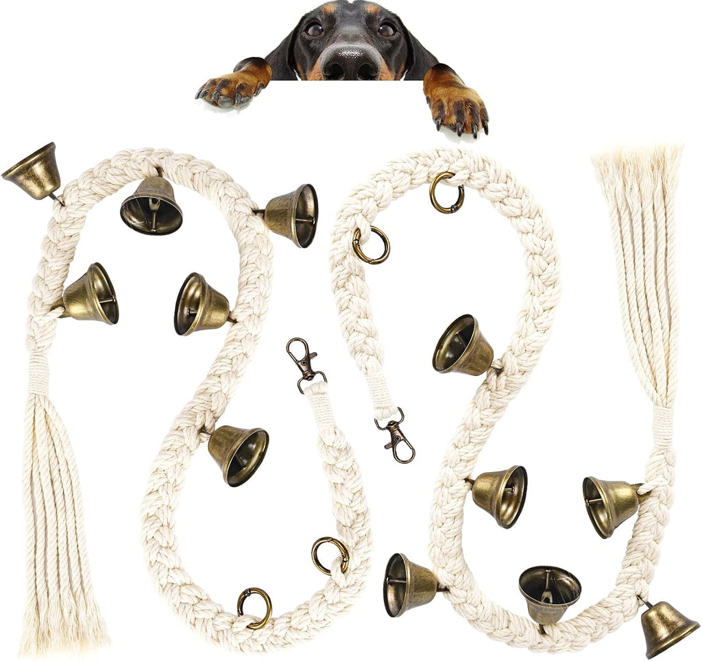 Dog Bell for Door Potty Training, Cotton Handwoven Dog Doorbell with 6 Extra Loud Bells for Dog Training, Adjustable Hanging Door Bell for Small Medium Large Dogs to Ring to Go Outside, Beige - Image 15