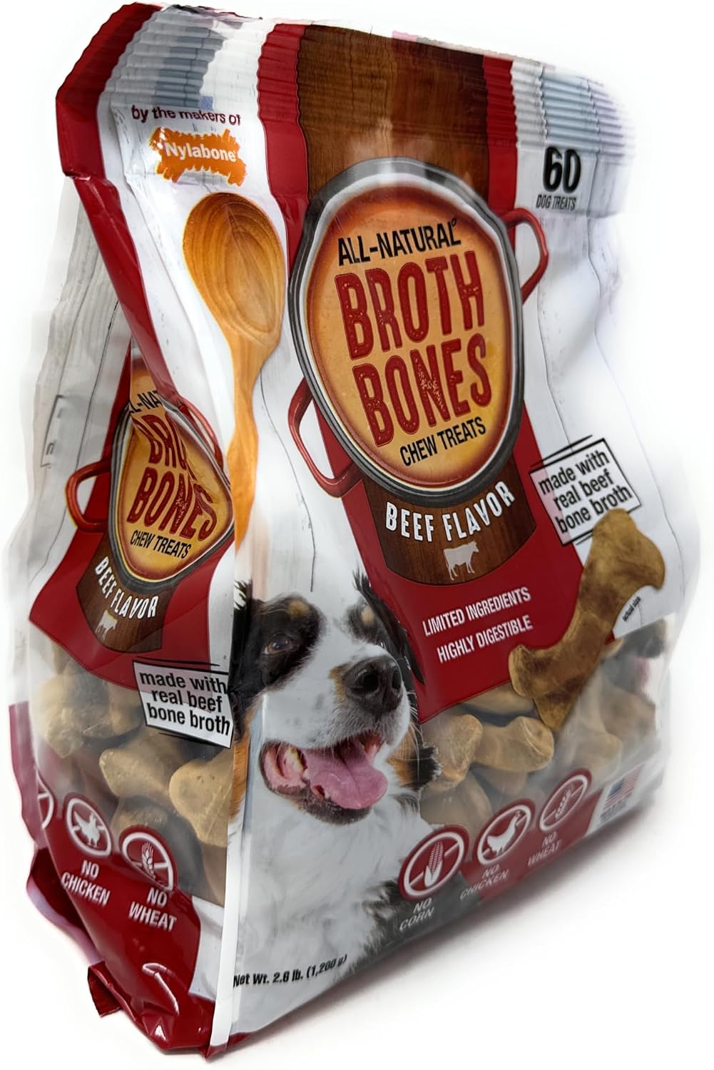 Nylabone natural edible dog treats 60 count bag