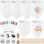 Nachlynn 37 piece baby bib decorating kit front view with fabric markers