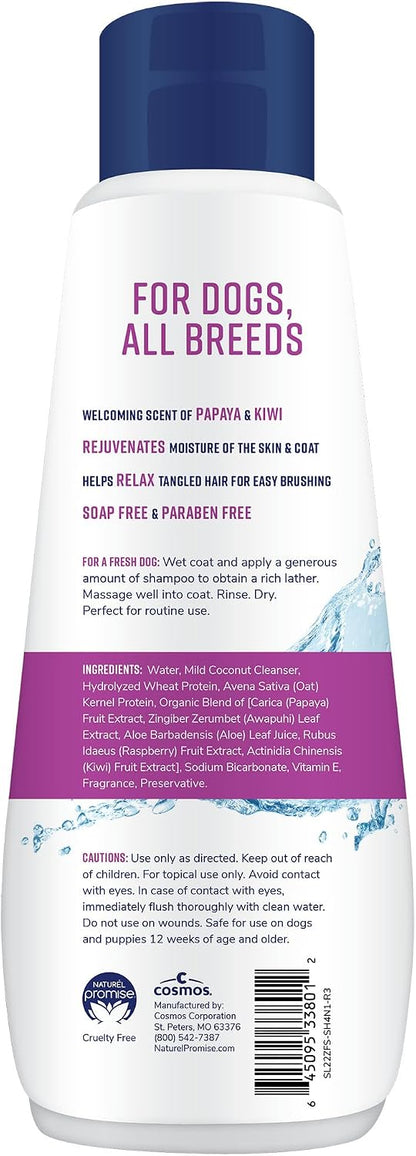 Naturel Promise pet shampoo bottle label details