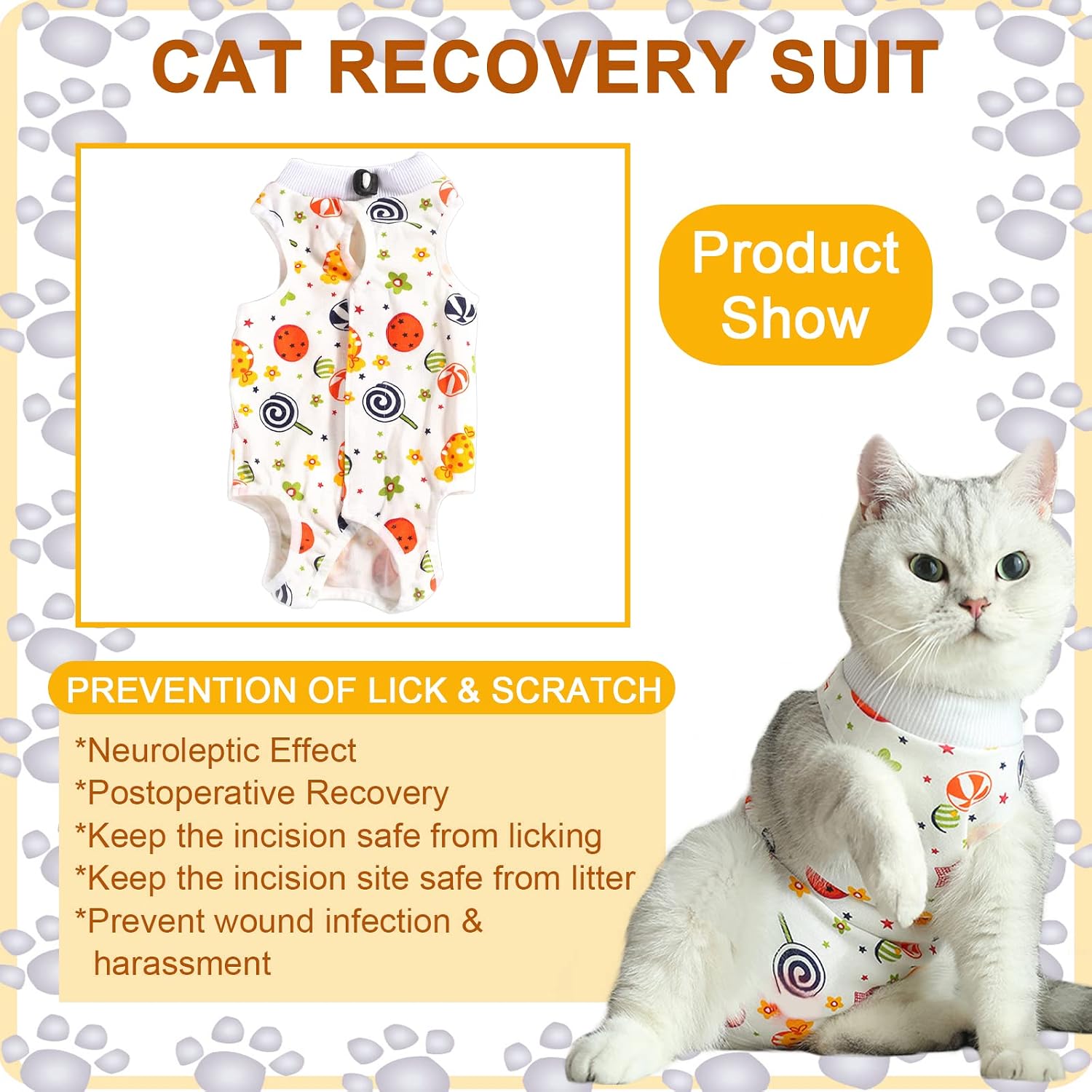 Breathable cotton cat post surgery protective apparel