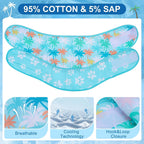 Adjustable hook and loop closure detail on dog cooling scarf