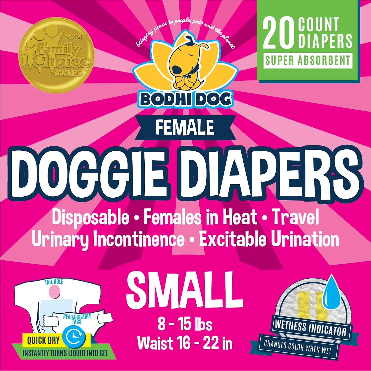 Authentic USA imported dog diapers for urinary incontinence and excitable urination management