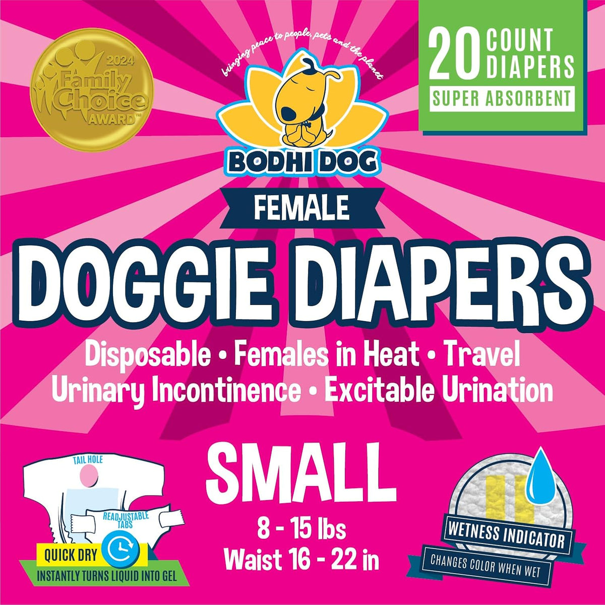 Authentic USA imported dog diapers for urinary incontinence and excitable urination management