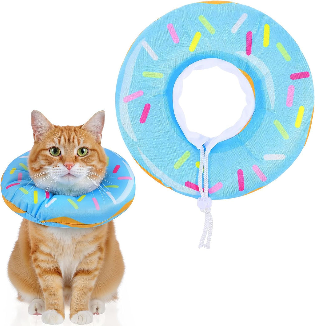 Hpmjz cat cone collar adjustable soft recovery donut front view