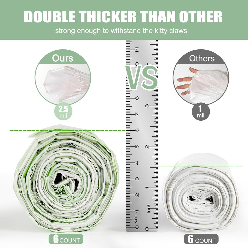 Three pack bundle presentation of the thirty six count kitty litter liners.