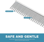 Using stainless steel pet comb on short haired cat