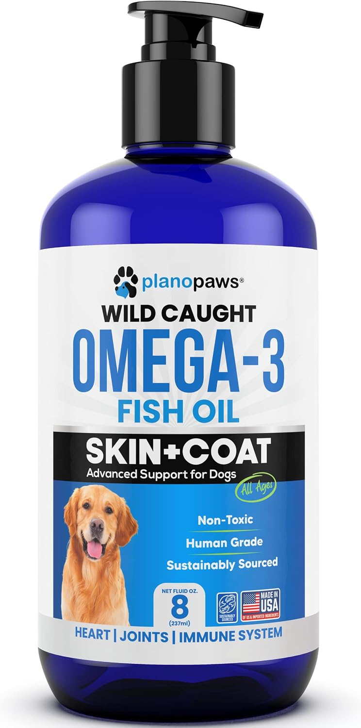 Planopaws authentic imported pet health supplement bottle packaging on display.