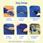 Hand pump included with Race and Herd large dog toy
