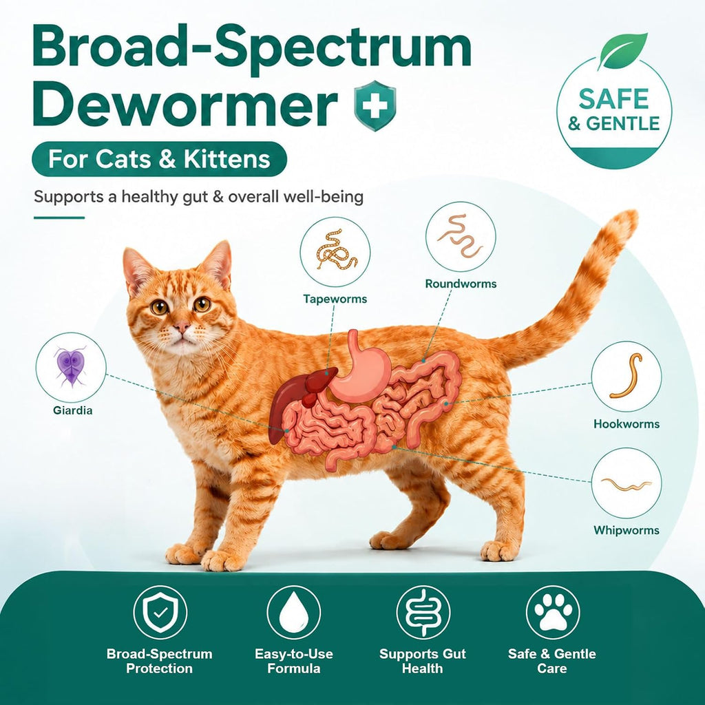 Xaviro feline worm suspension active ingredients label showcasing praziquantel and pyrantel pamoate