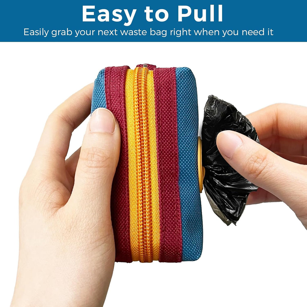 Handheld view of the compact canvas dog training treat bag