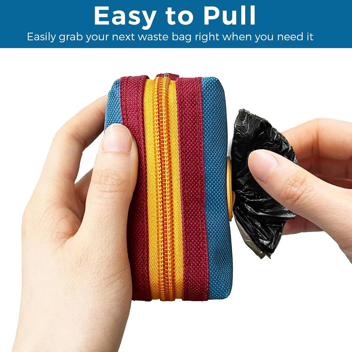 Handheld view of the compact canvas dog training treat bag