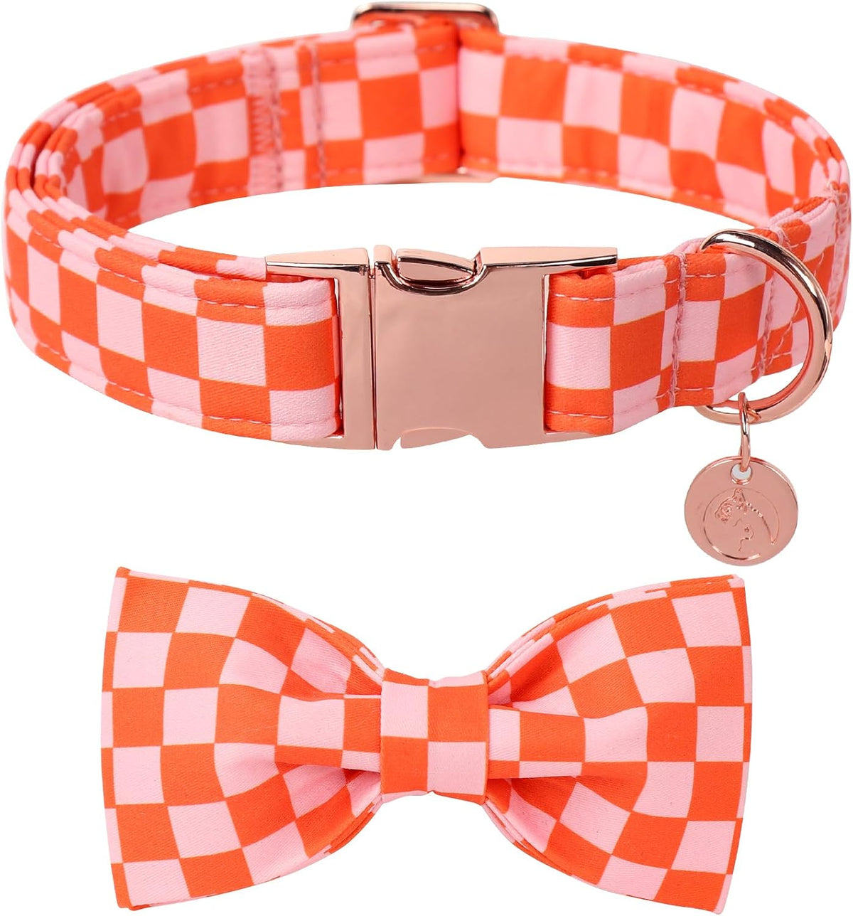 DOGWONG Christmas Dog Collar with Bow Tie - Christmas Red Plaid Puppy Collar, Adjustable Red Checkered Dog Collars for Girl Boy Dogs, S - Image 11