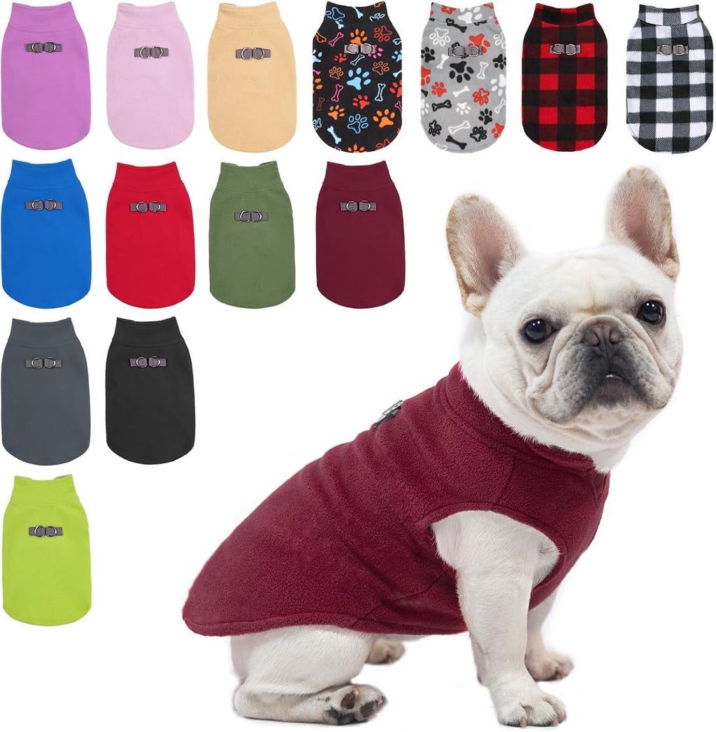 BEAUTYZOO Small Dog Sweater Fleece Vest Winter Jacket, D-Ring Leash Attachment for XS S Puppy Medium Sized Breeds Dogs, Cold Weather Dog Clothes Windproof Keep Warm, Black Bones Paw L - Image 11