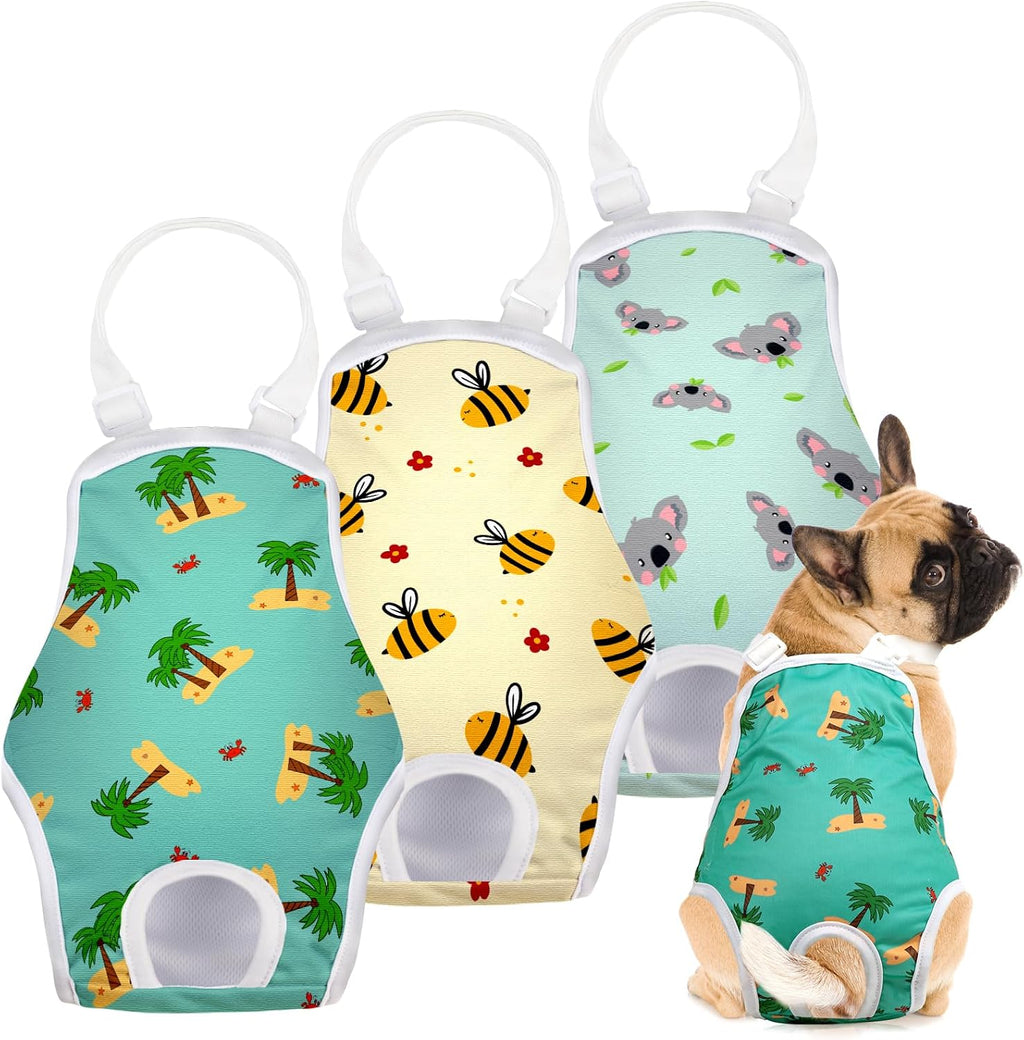Jollywoods 3 Pack Washable Female Dog Diaper Onesie Sanitary Pantie with Adjustable Suspender, Reusable Fixed Doggie Diapers, Super Absorbent Leakproof for Small Medium Large Dog in Heat Cycle M - Image 11