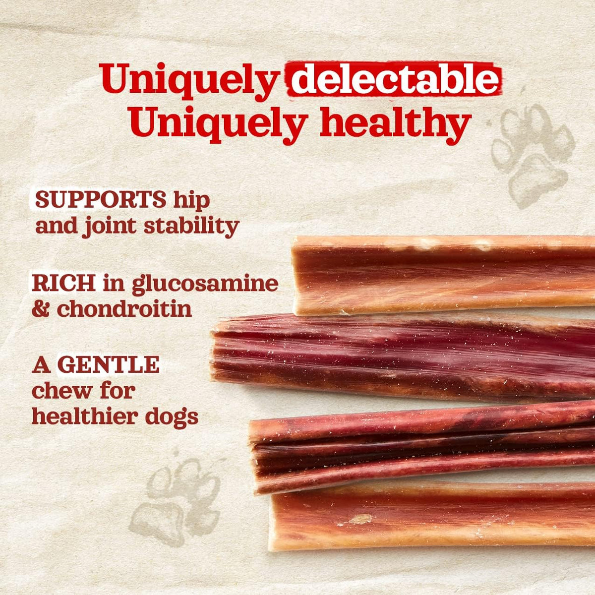 Close up of Natural Farm grain-free beef gullet sticks