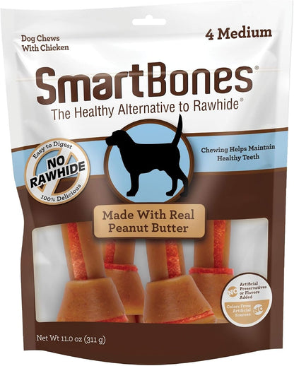 SmartBones Medium Bones With Real Peanut Butter Rawhide-Free Chews For Dogs, 4 Count - Image 15