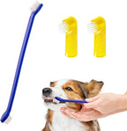 SunGrow long handled dual headed pet toothbrush showing large and small brush heads.