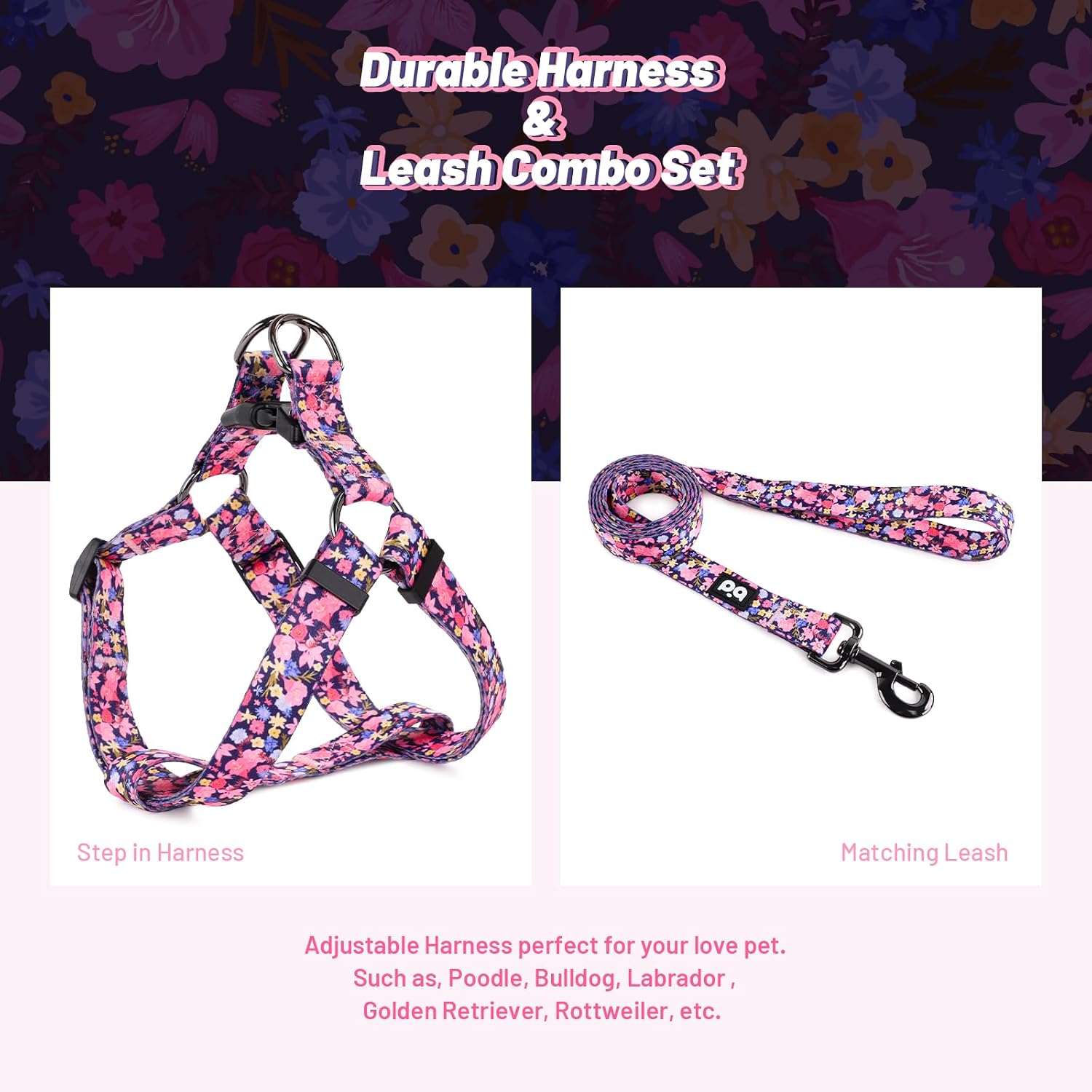 Detailed view of QQPETS harness plastic side release buckle