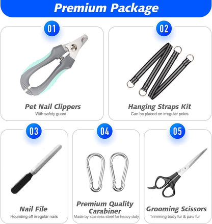 Ateson grooming hammock with nail clippers and scissors