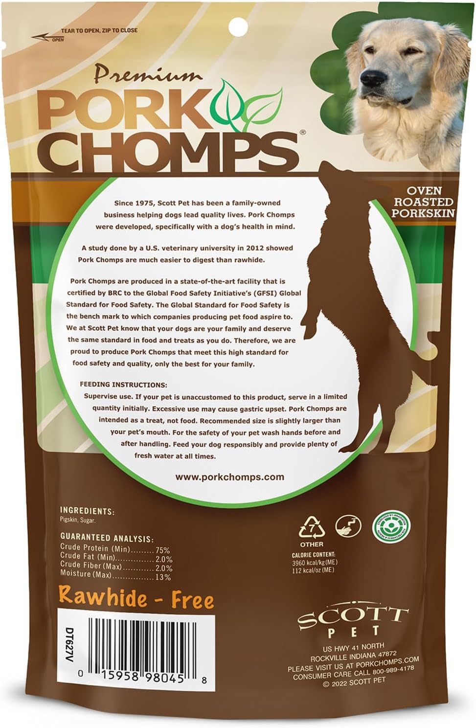 Pork Chomps authentic USA imported safe dog chews interactive pet product shot