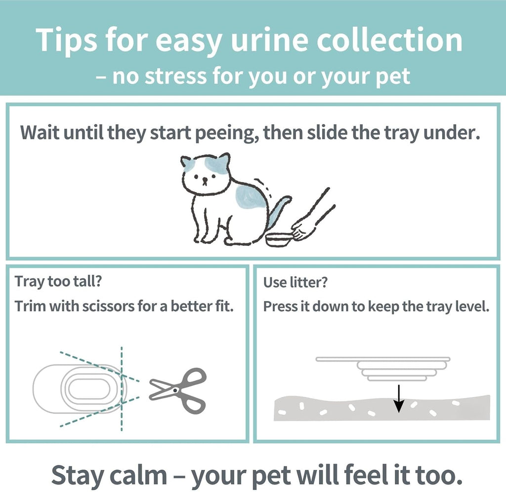Cat Urine Collection Kit (6-Pack) - Clean Catch Urine Sample Tray for Cats & Small Dogs - Disposable Pet Urine Collector Tray - No Special Litter Needed - Made in Japan - Image 8