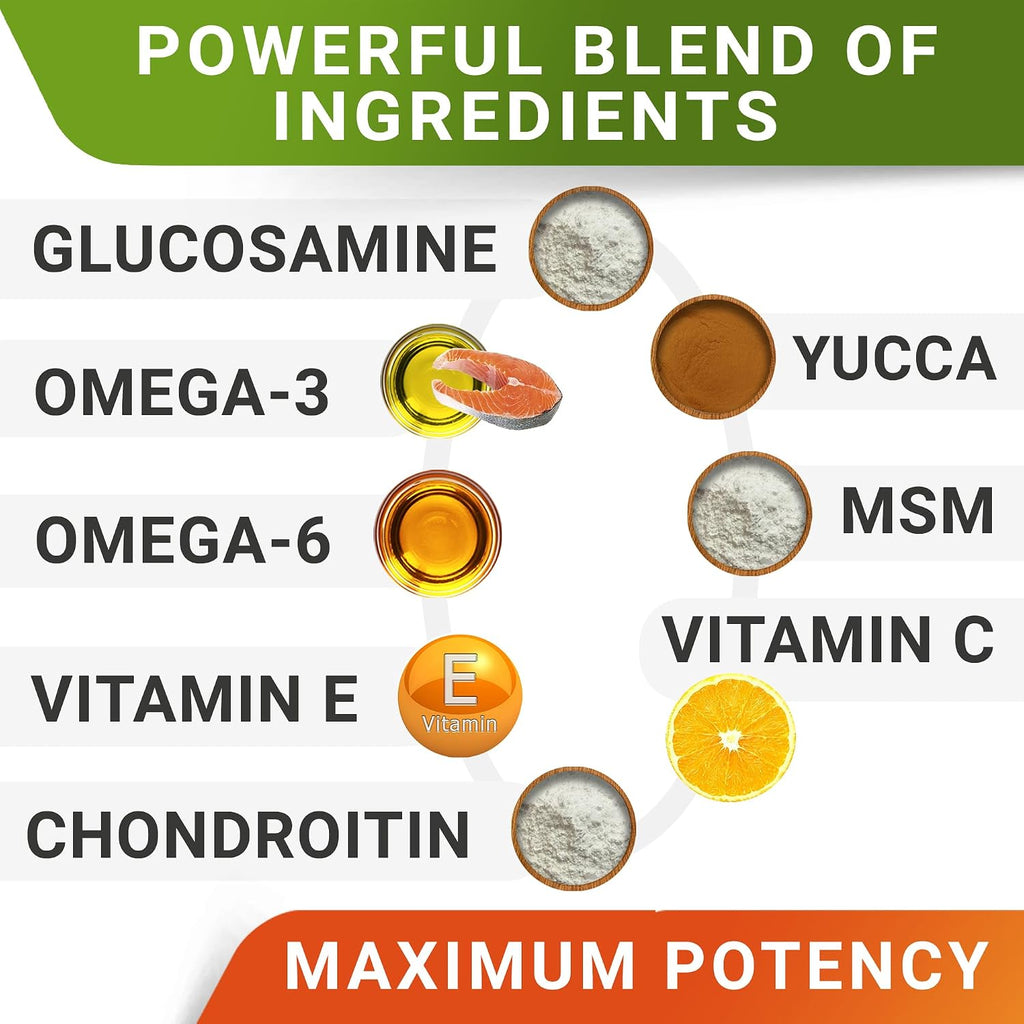 Daily dosage instructions and ingredient list for StrellaLab dog chews