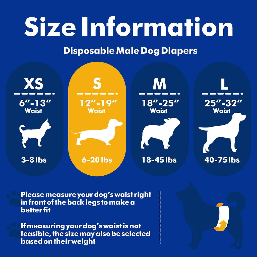 Side view showing elastic waistband on small size dog diaper wrap