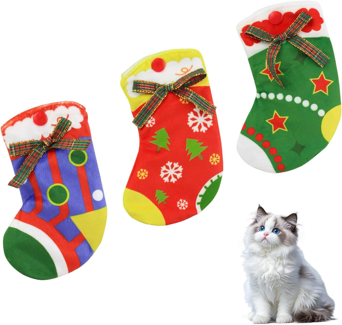 Andiker cat crinkle toys pack displaying compact dimensions and safe soft edges for kittens.
