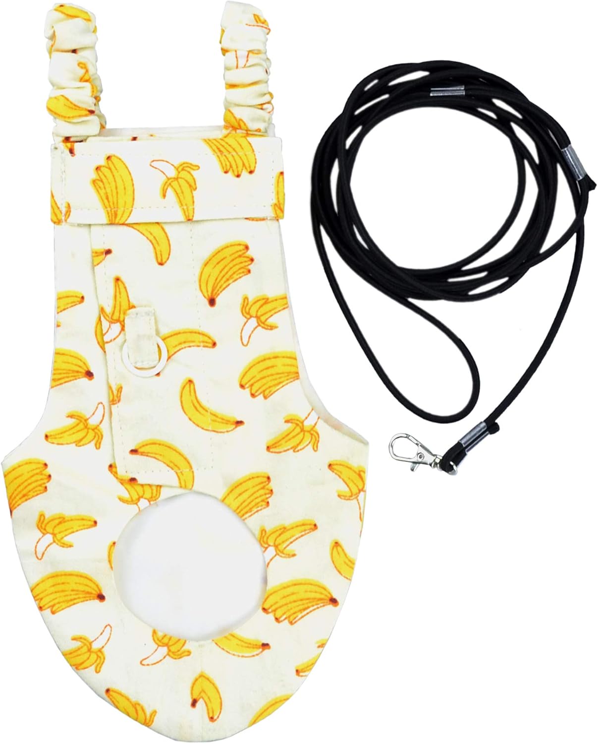 Full set package of YUYUSO pigeon diaper clothes including the small size banana print pants and matching fifty-seven inch bird lead