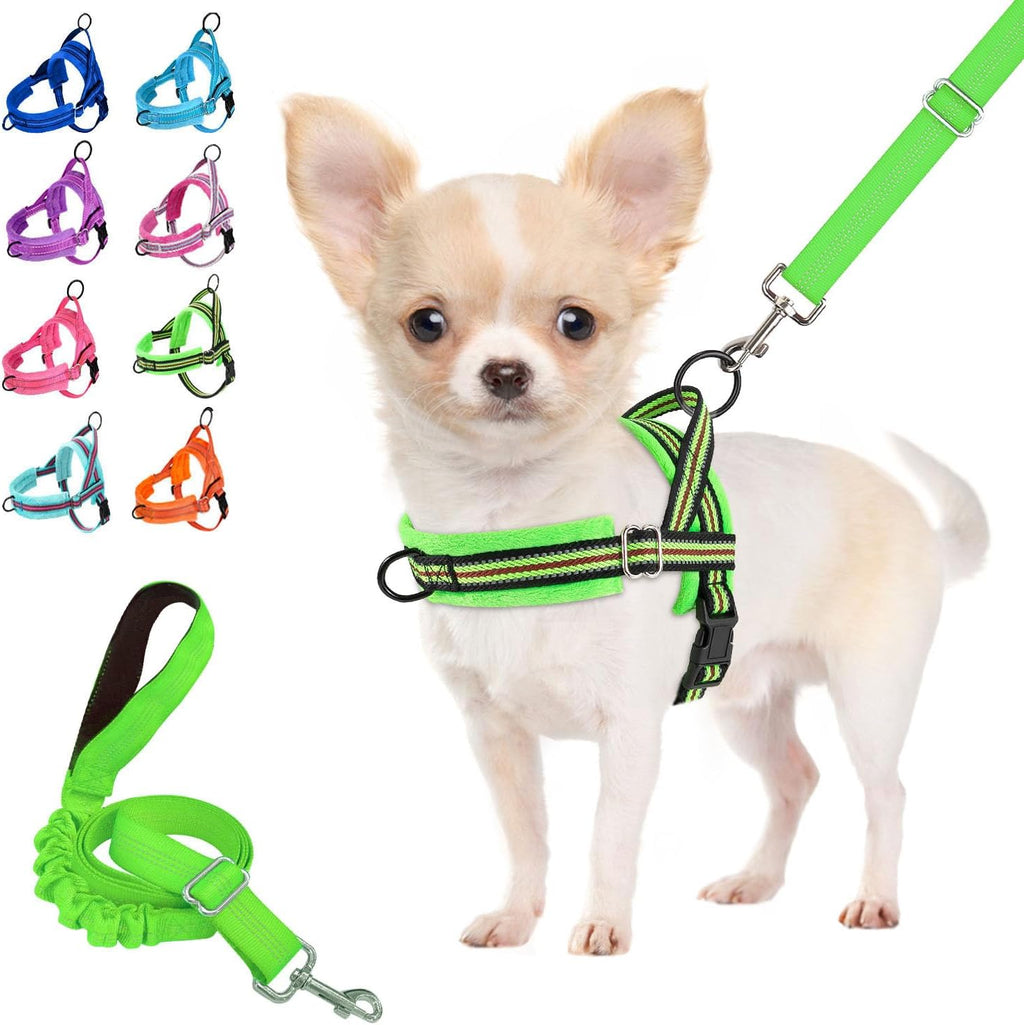 Lukovee No Pull Dog Harness and Leash Set, Soft Padded Small Dog Harness, Neck & Chest Adjustable Reflective Vest Puppy Harness with 4ft Lightweight Anti-Twist Dog Leash for Small Dogs (XS, Blue) - Image 10