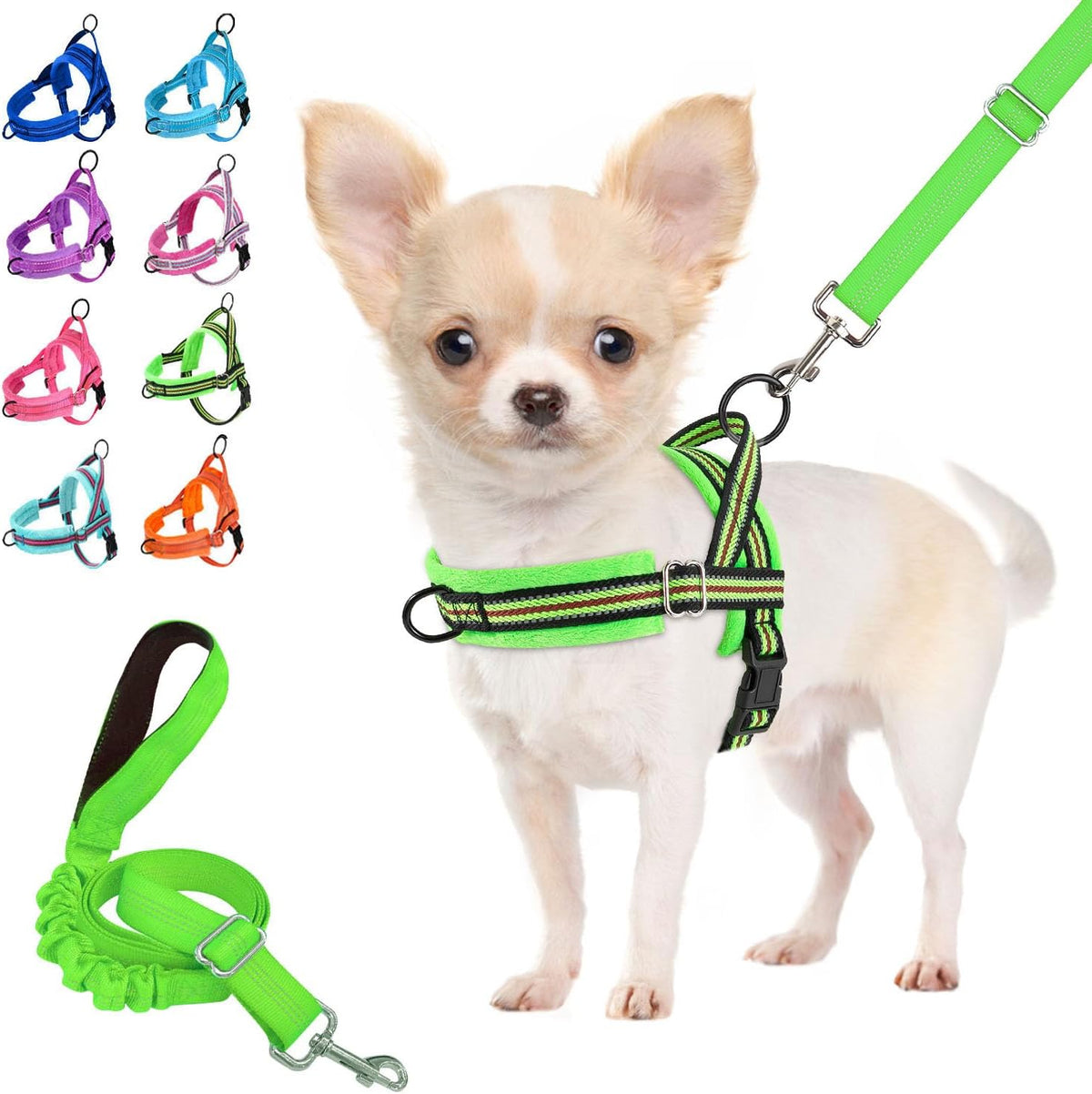 Lukovee No Pull Dog Harness and Leash Set, Soft Padded Small Dog Harness, Neck & Chest Adjustable Reflective Vest Puppy Harness with 4ft Lightweight Anti-Twist Dog Leash for Small Dogs (XS, Blue) - Image 10