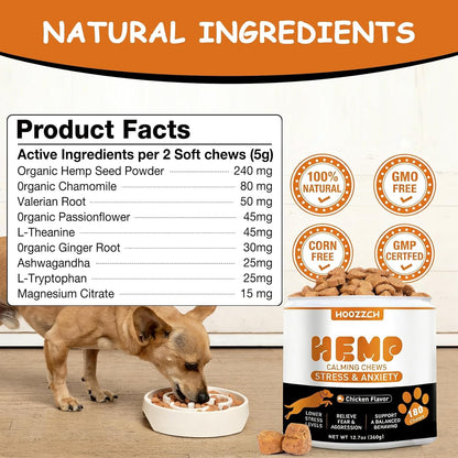 Allyeah behavior support chews for dogs showing daily feeding guidelines and instructions.