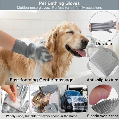 Detailed view of the flea comb and grooming brush for pet hair.