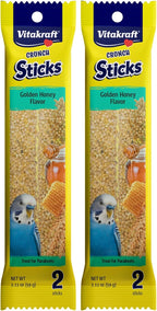 Vitakraft Crunch Sticks Parakeet Treat - Triple-Baked Millet Parakeet Treats with Natural Wood Center - Crunchy & Nutritious Bird Treat Sticks for Small Animals (12 Count, Honey, Egg, and Apple) - Image 14